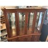 Image 2 : Wood and Glass China Cabinet With Display Shelves and Storage, 70 x 77.5 x 20.5 Inches