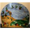 Image 3 : Four Arched Stained Glass Panels, Three Landscape Variations and One Lobster Theme, 35x39 in
