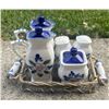 Image 2 : Decorative Ceramic Lot: Spice Set, Creamer, Figurine Planter, White Jardiniere