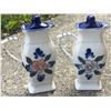 Image 3 : Decorative Ceramic Lot: Spice Set, Creamer, Figurine Planter, White Jardiniere