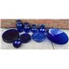 Image 1 : Cobalt Blue Glass Dinnerware, Anchor Hocking Overware Casserole, Jars, Bowls, Plates