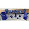 Image 3 : Cobalt Blue Glassware With Assorted Mugs, Goblets, Jars and Decanter