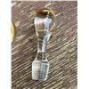 Image 6 : Hand Painted Glass Decanter With Stopper and 5 Matching Cordial Glasses Gold Floral