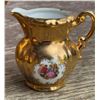 Image 2 : Gold Gilt Japanese Porcelain Tea Set: Teapot, Sugar Bowl, Creamer, Courting Scene