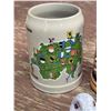 Image 2 : Four Swiss and German Beer Steins and Decorative Turtle Trinket Box