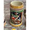 Image 4 : Four Swiss and German Beer Steins and Decorative Turtle Trinket Box
