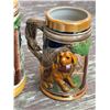 Image 5 : Four Swiss and German Beer Steins and Decorative Turtle Trinket Box
