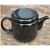 Image 5 : Blue and Black Ceramic Teapot and Creamer Set, 5 Pieces