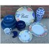 Image 1 : Ceramic and Glass Dinnerware Set Including Plates, Bowls, Mug, and Vase