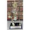 Image 6 : Group Lot: Blue Family Sculpture, Pool Trophy, Bear Figurine, Pair Warrior Plaques