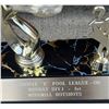 Image 7 : Group Lot: Blue Family Sculpture, Pool Trophy, Bear Figurine, Pair Warrior Plaques