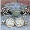 Image 11 : Candle Holders and Candles Lot, Various Glass, Metal, and Ceramic Pieces