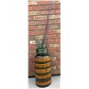 Image 1 : West Germany Fat Lava Floor Vase 289-47 Brown Green Glaze With Relief Geometric Pattern