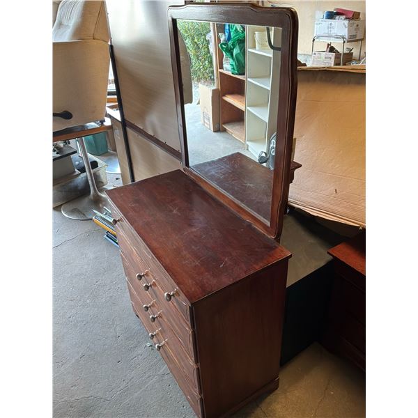 Sweet Dreams Storage - 2 Mirrored Dressers and 2-Drawer Nightstand in Cherry and Walnut Tones