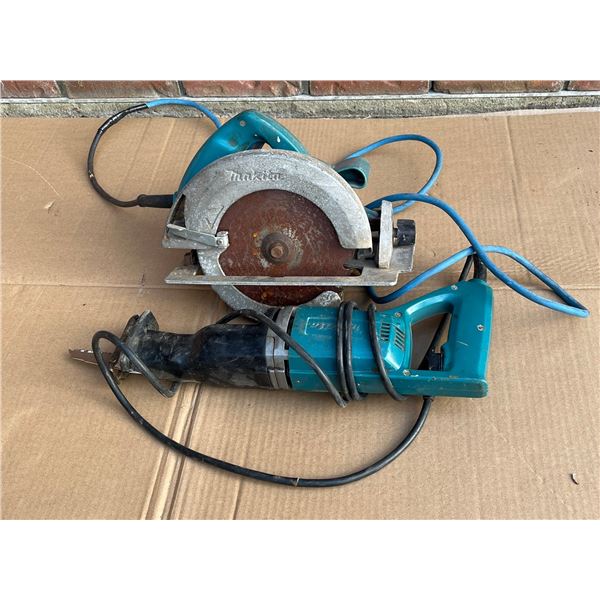 Makita 5007NB 185mm Circular Saw and Makita Reciprocating Saw, Corded