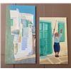 Image 1 : Oil Paintings by J. Zarkadas, Unframed, 30"x60" and 28 1/4"x48", Some Damage