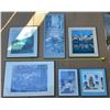 Image 1 : Six Framed Prints with Glass Including Monet, Tiffany, McKnight, Greek Island Scenes