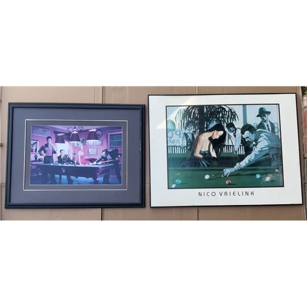 Framed Billiards-Themed Prints