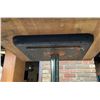Image 3 : Eight Square Wood Restaurant Tables with Metal Bases Plus Six Extra Metal Stands