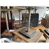 Image 6 : Eight Square Wood Restaurant Tables with Metal Bases Plus Six Extra Metal Stands