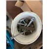 Image 10 : Hand Tools, Heavy Duty Extension Cords, Bench Grinder, Two Metal Boxes, Four-Tier Shelf
