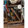 Image 11 : Hand Tools, Heavy Duty Extension Cords, Bench Grinder, Two Metal Boxes, Four-Tier Shelf
