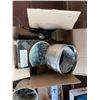 Image 14 : Hand Tools, Heavy Duty Extension Cords, Bench Grinder, Two Metal Boxes, Four-Tier Shelf