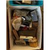 Image 8 : Hand Tools, Heavy Duty Extension Cords, Bench Grinder, Two Metal Boxes, Four-Tier Shelf