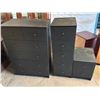 Image 1 : Black 3-Piece Bedroom Storage Set - 6-Drawer Chest, 5-Drawer Tall Chest and 2-Drawer Nightstand