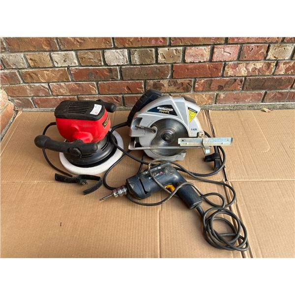 Mastercraft 14A Circular Saw, Mastercraft Drill, and Rockford Polisher Lot