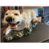 Image 4 : Vintage Mexican Chalkware Snow Leopard Statue - Large 24" Hand-Painted Prowling Cat, Marked Mexico