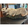 Image 5 : Vintage Mexican Chalkware Snow Leopard Statue - Large 24" Hand-Painted Prowling Cat, Marked Mexico