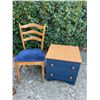 Image 4 : Small Furniture Lot: Two Chairs, Wooden Table, End Table with Drawers, and Table Lamp