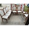 Image 1 : Pull Up a Seat - 8 Vintage Upholstered Dining Chairs with Turned Legs, 4 Side and 4 Armchairs