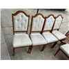 Image 3 : Pull Up a Seat - 8 Vintage Upholstered Dining Chairs with Turned Legs, 4 Side and 4 Armchairs