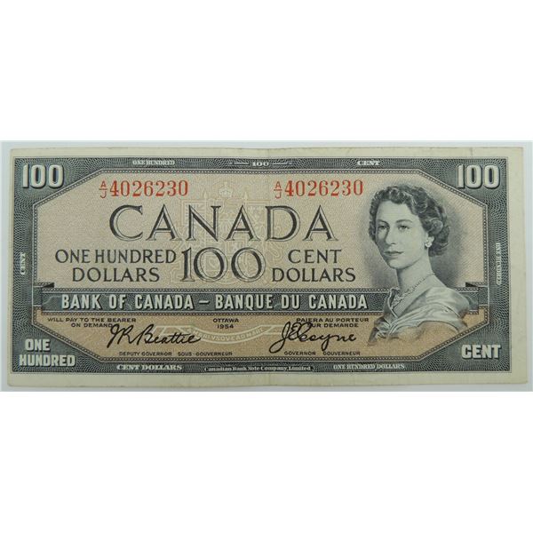 #3 1954 $100 Canadian Dollar Bill Queen Elizabeth
