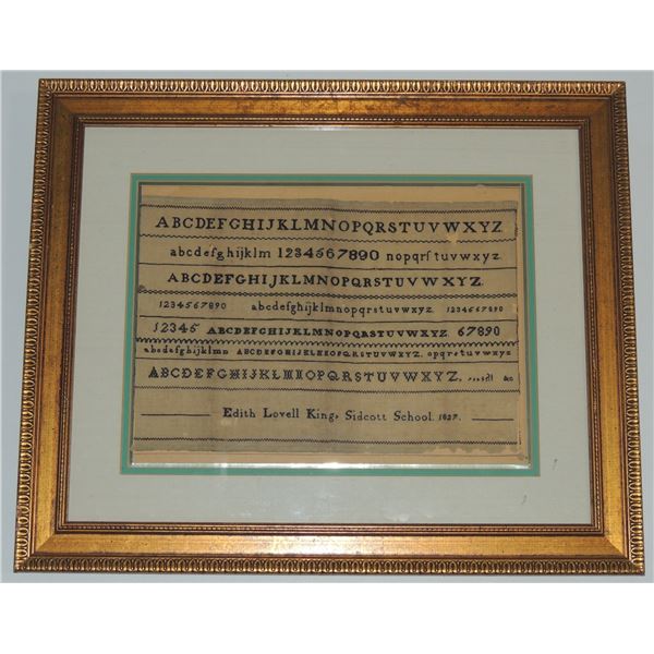 12 Antique 1827 School Alphabet Sampler Stitching