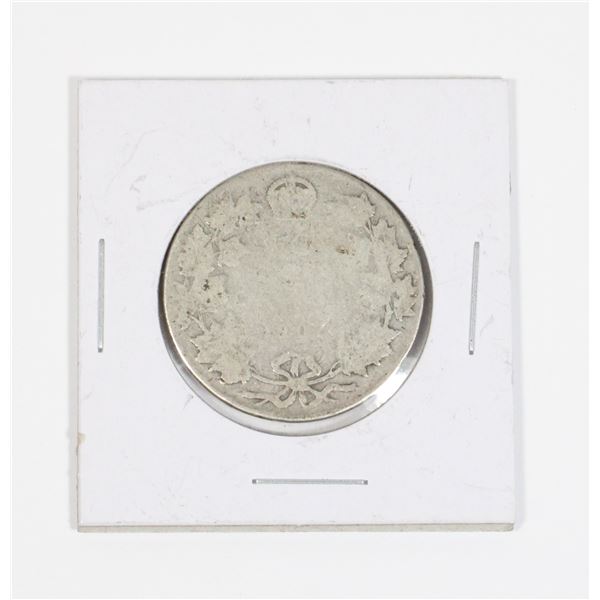 #34 1900's Fifty Cents Canada Silver Coin Worn