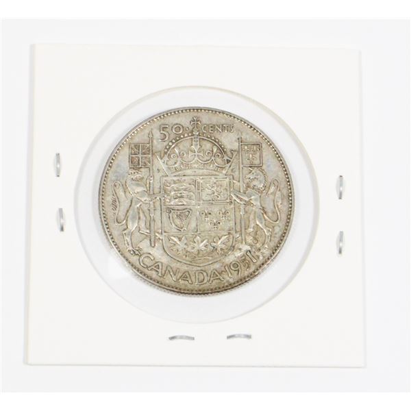 #39 1951 Canada Fifty Cents Silver Coin