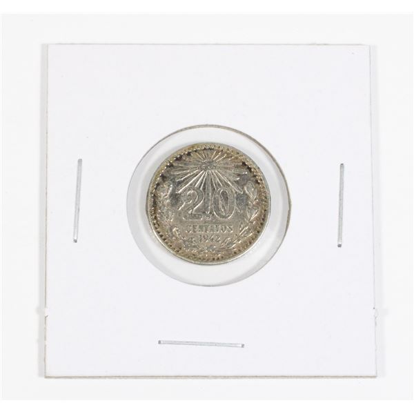 49 1942 Mexican 20 Centavos Silver Coin
