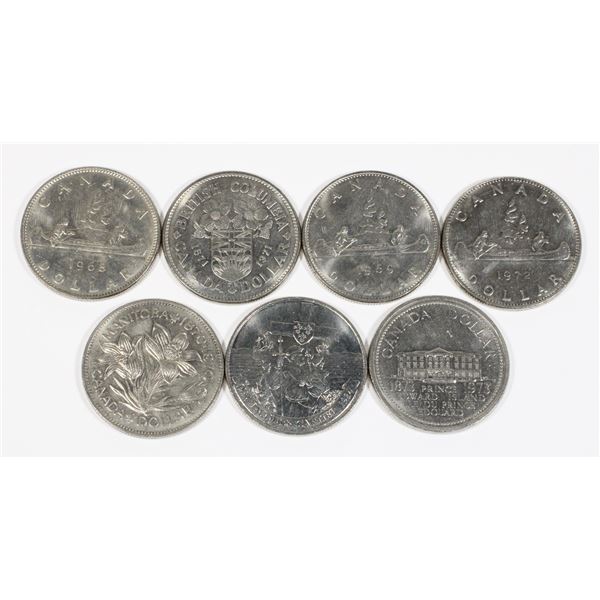 52 Lot of 7 Canadian Dollars 1968 to 1984