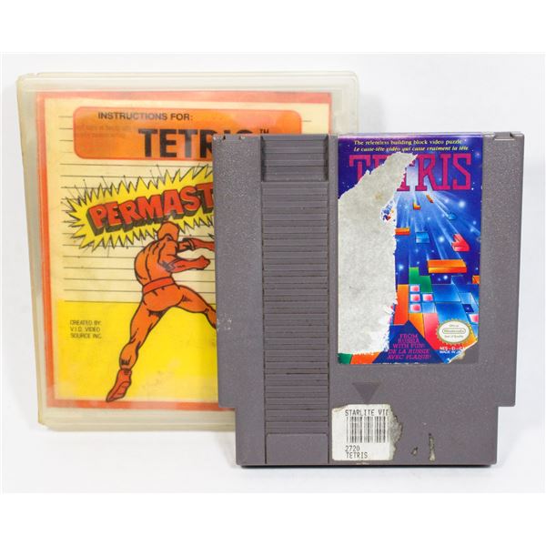 99 Nintendo NES Game Tetris w/ rental case worn