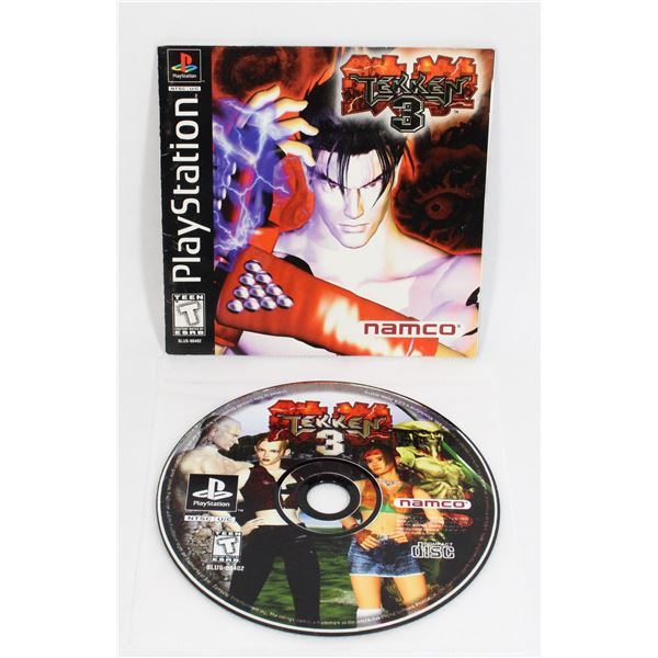 140 Playstation PS1 Tekken 3 Game Disc + Manual