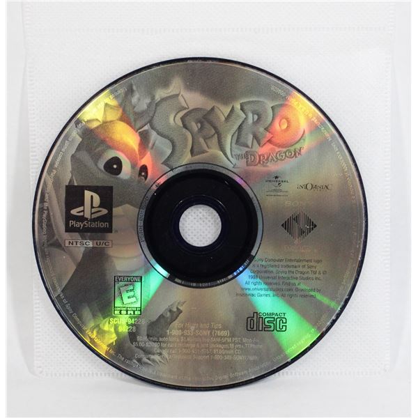143 Playstation PS1 Spyro The Dragon Game Disc