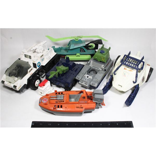 160 G.I. JOE ARAH Lot of 6 Vehicles Parts Etc