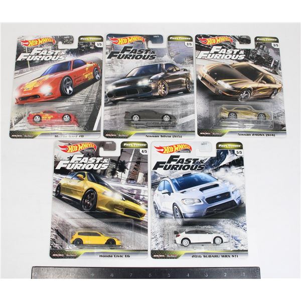 187 Hot Wheels 1-5 Complete Set Fast & Furious