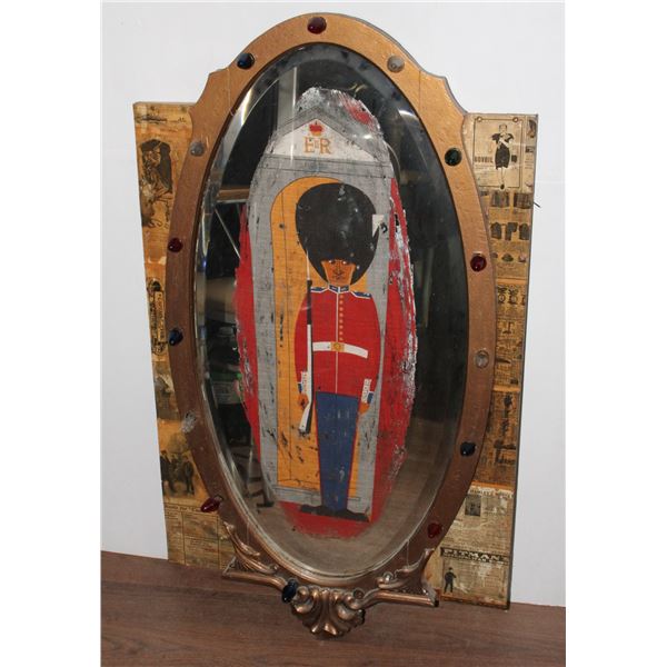252 Vintage 1970's Hand Painted Mirror Art
