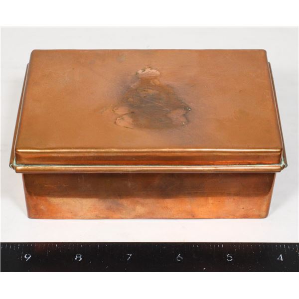 282 Vintage 1900's Copper Metal Storage Box