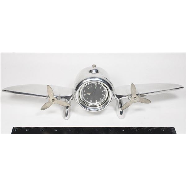 286 1900's Metal Spinning Propeller Plane Clock