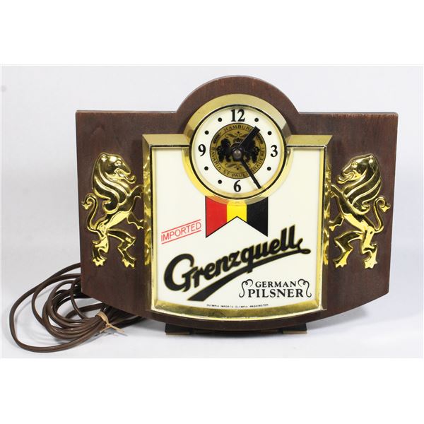 362 1970s Beer Clock Light Grenzquell German